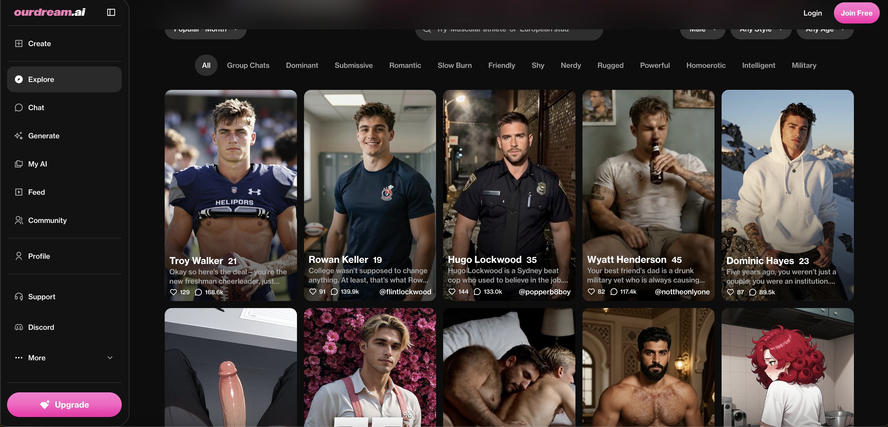 OurDream AI AI boyfriend app screenshot